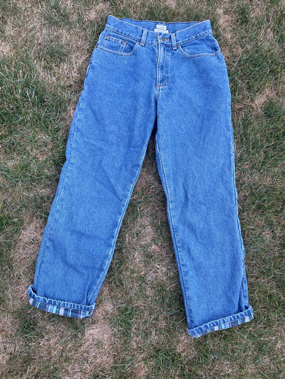 Vintage L.L Bean flannel lined high rise mom jeans